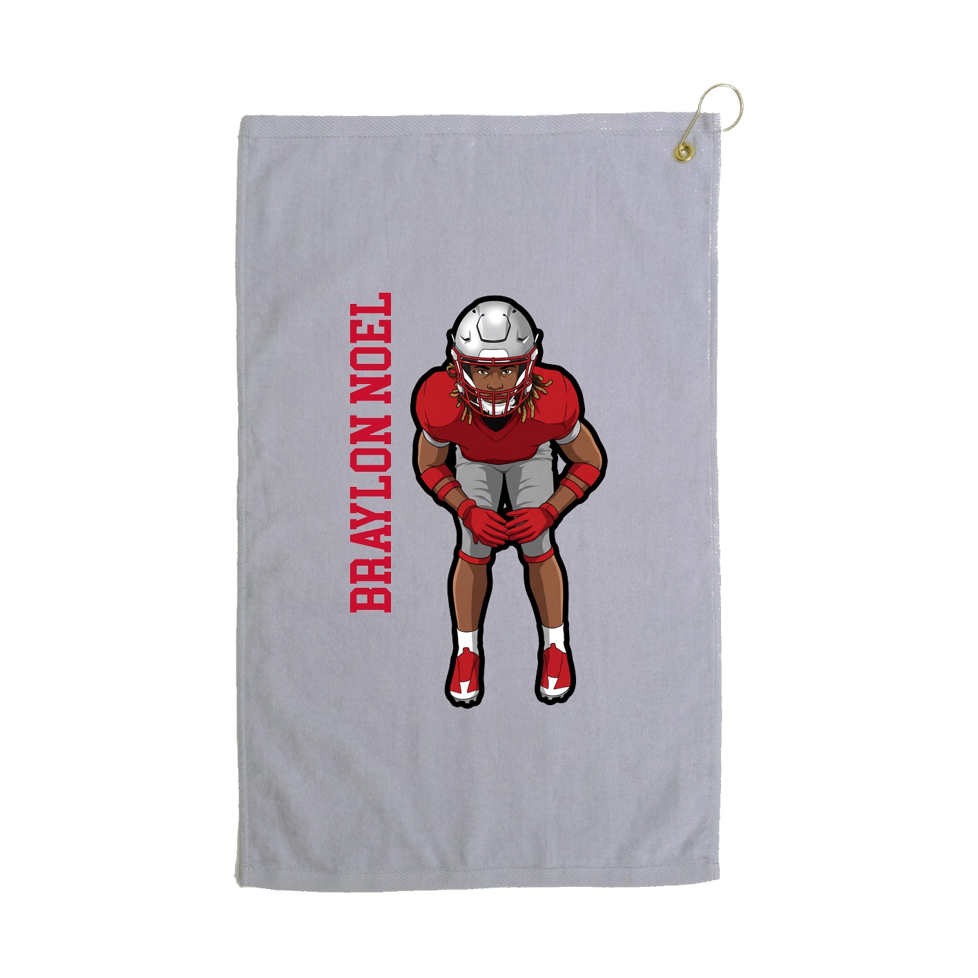 Golf Towel — Name Vertical in Grey