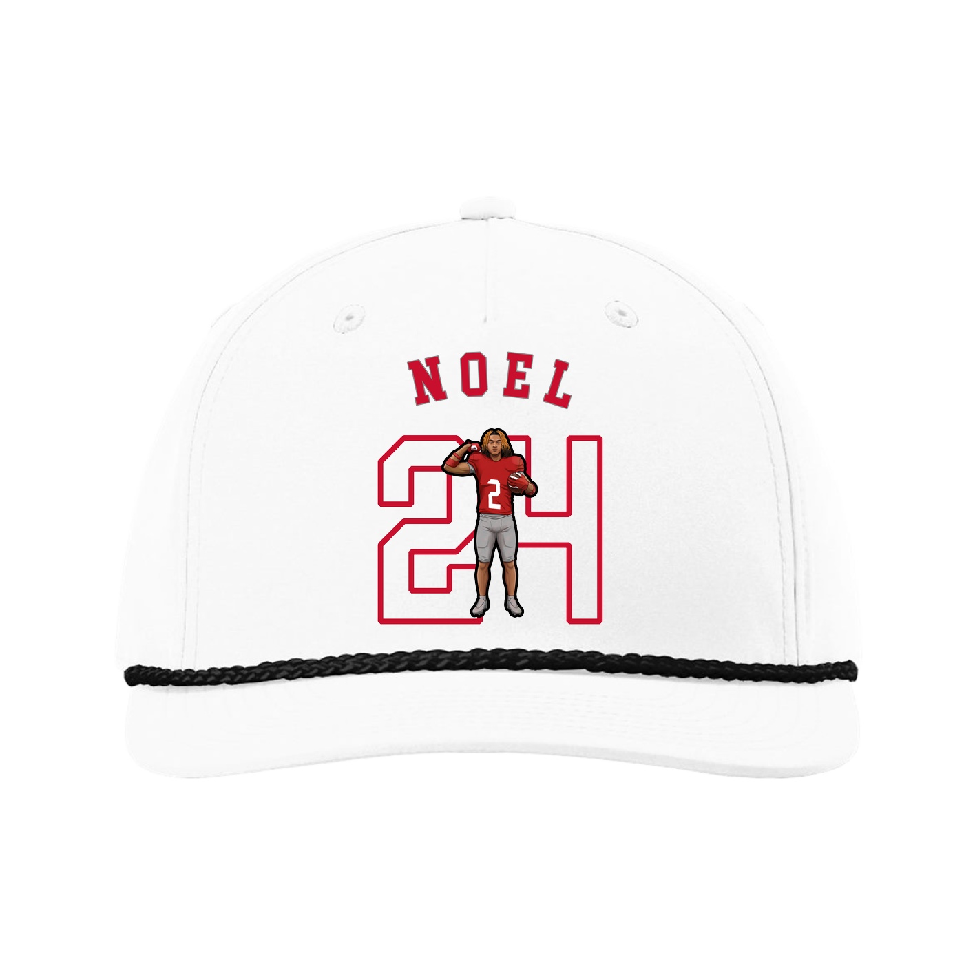 Five-Panel Classic Rope Cap — Shirsey Arch in White