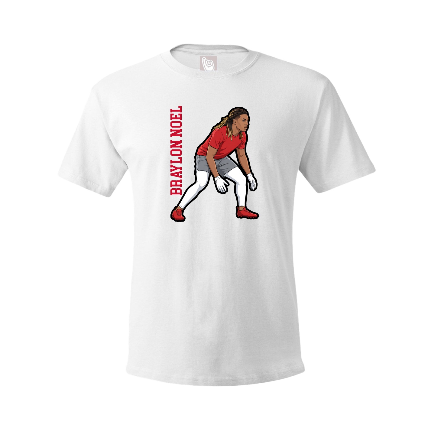 Tee — Name Vertical in White