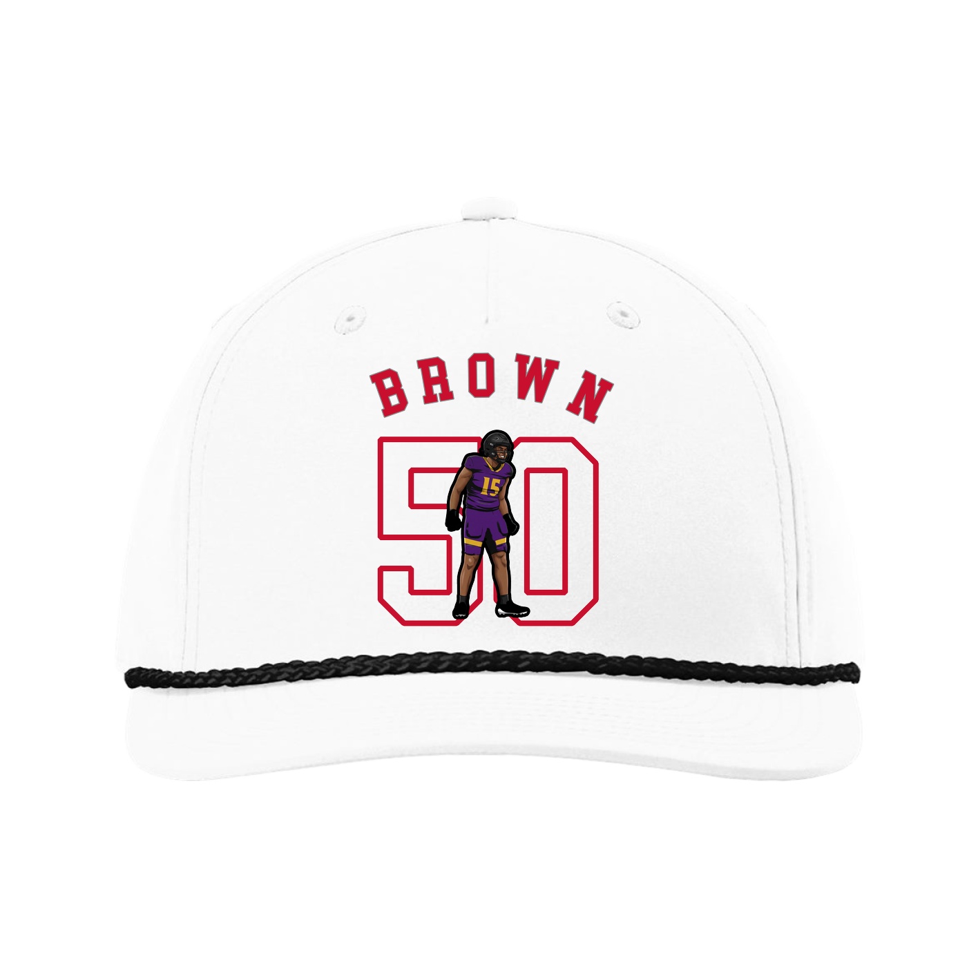 Five-Panel Classic Rope Cap — Shirsey Arch in White