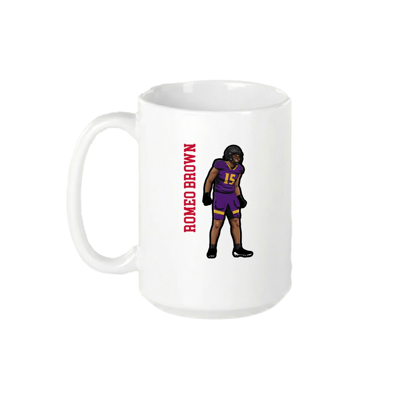 15oz Coffee Mug — Name Vertical in White