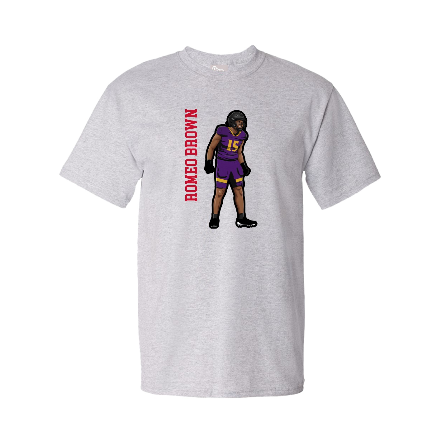 Tee — Name Vertical in Grey