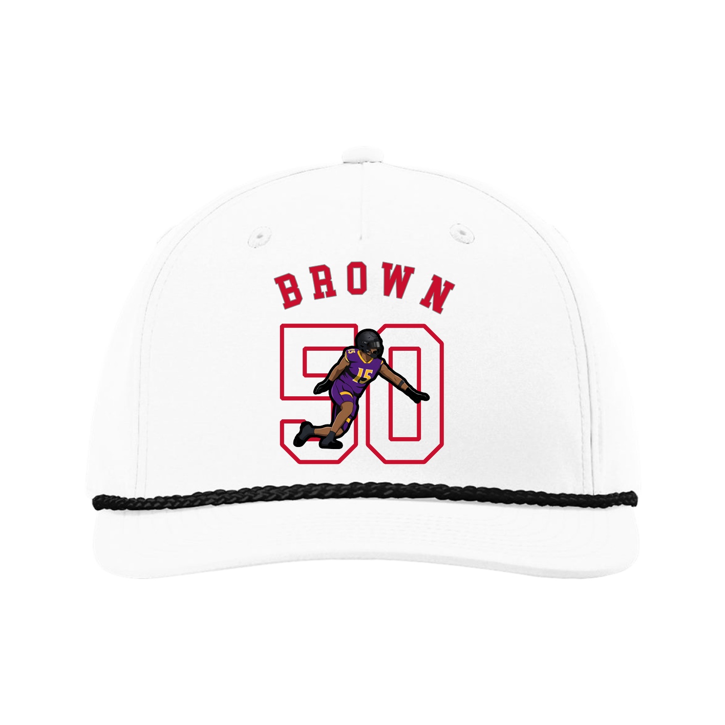 Five-Panel Classic Rope Cap — Shirsey Arch in White