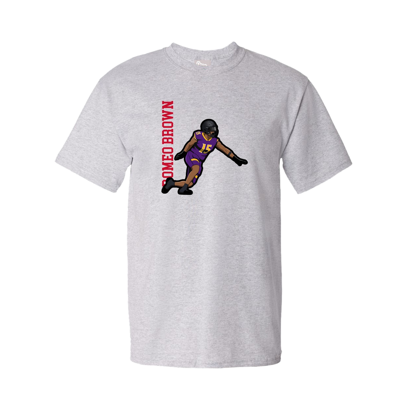 Tee — Name Vertical in Grey