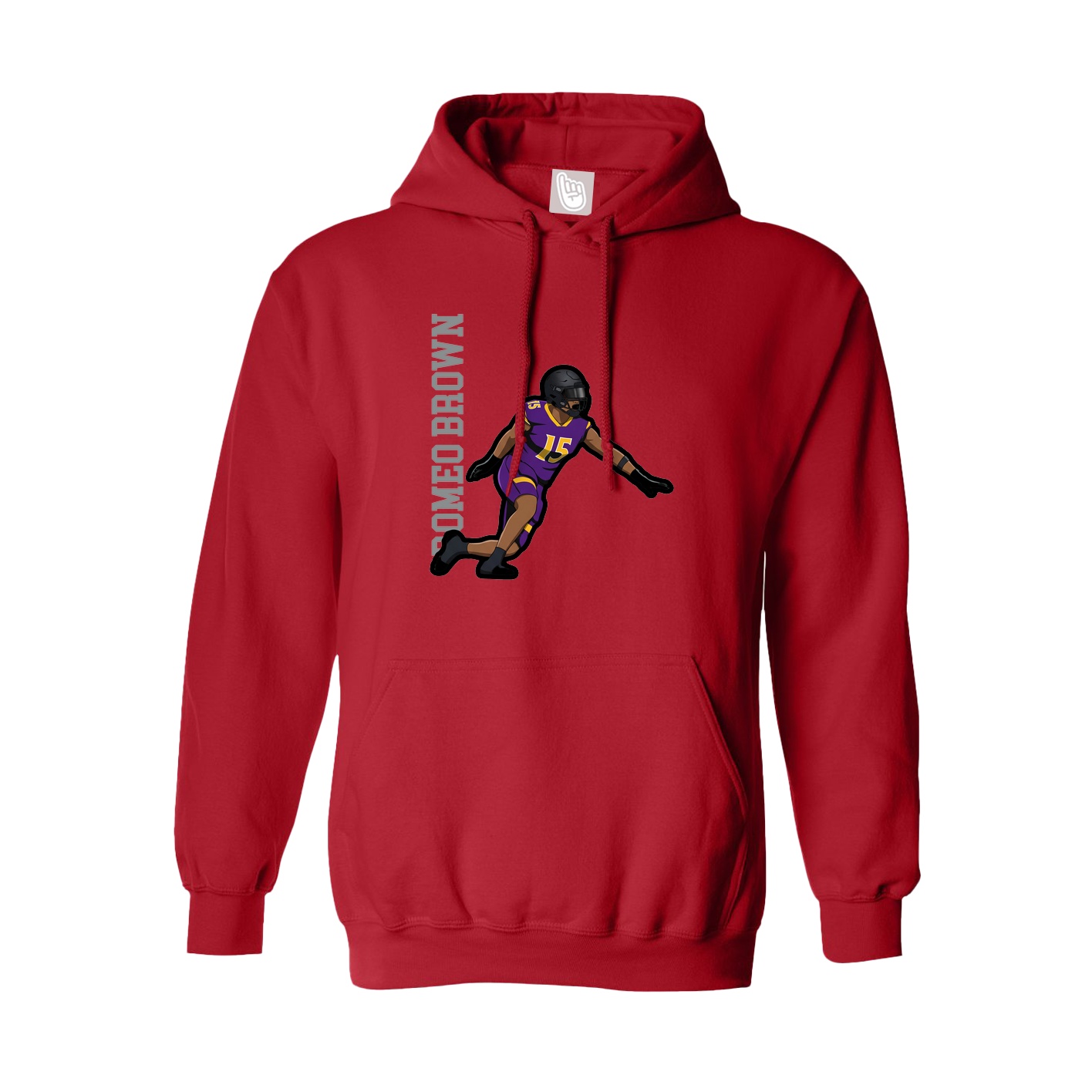 Youth Hoodie — Name Vertical in Red