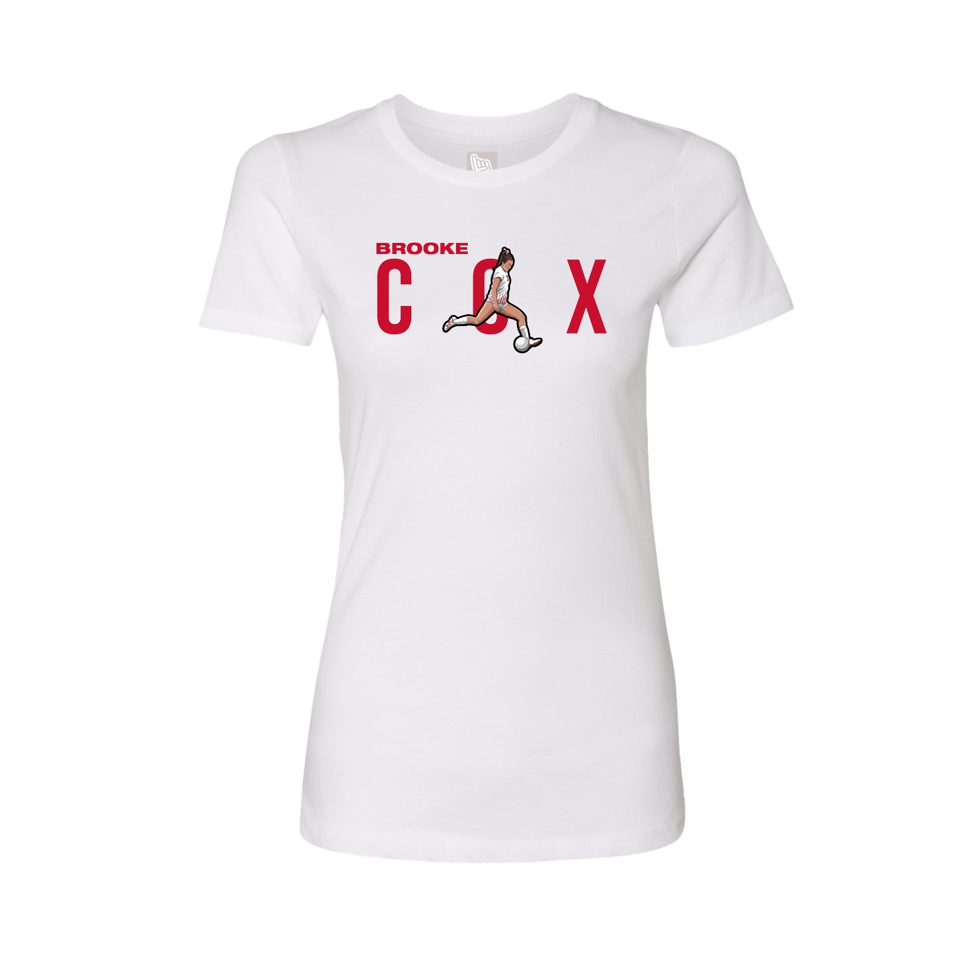 Fitted Women's Tee — Player Name in White