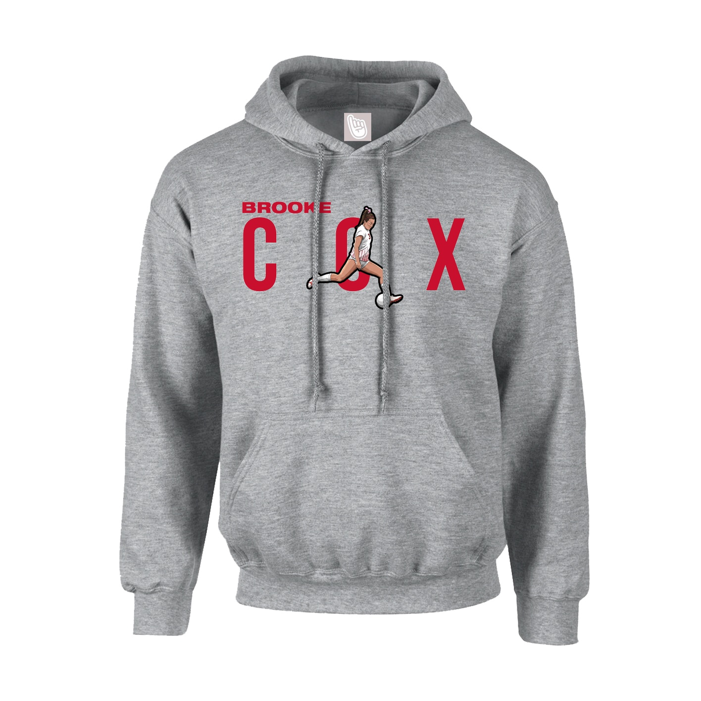 Youth Hoodie — Player Name in Grey