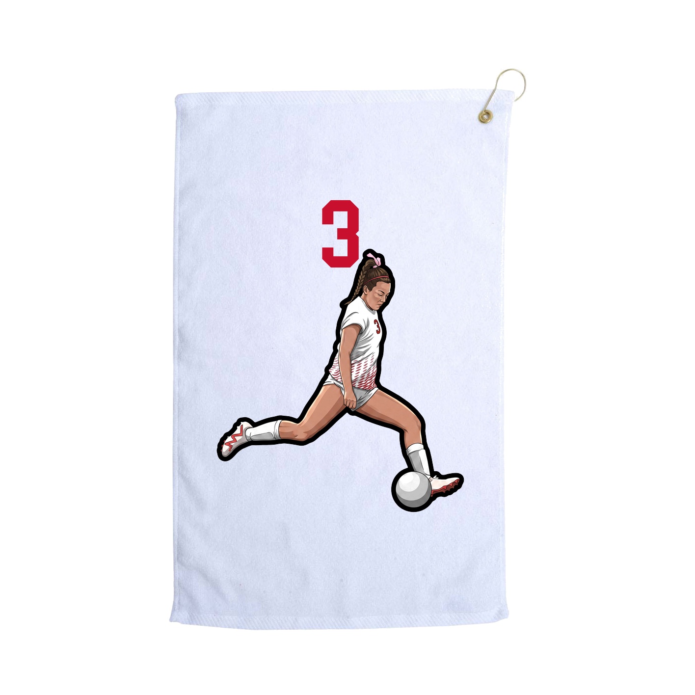 Golf Towel — Number Top in White