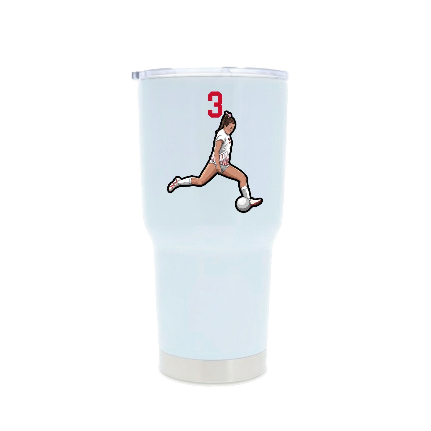 30oz Stainless Steel Tumbler — Number Top in White