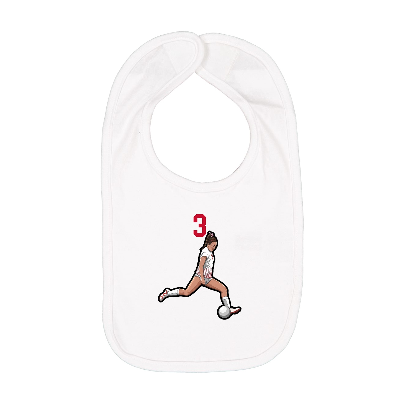 Infant Bib — Number Top in White