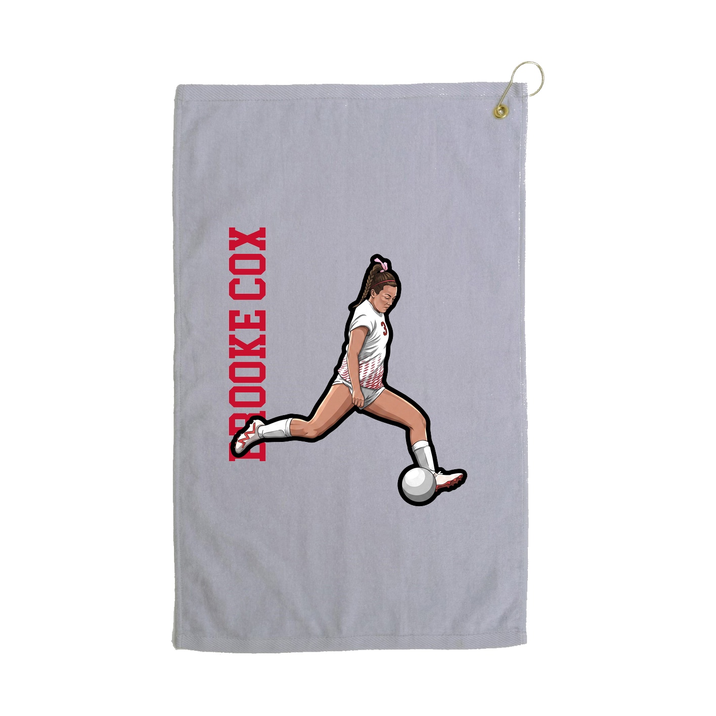 Golf Towel — Name Vertical in Grey