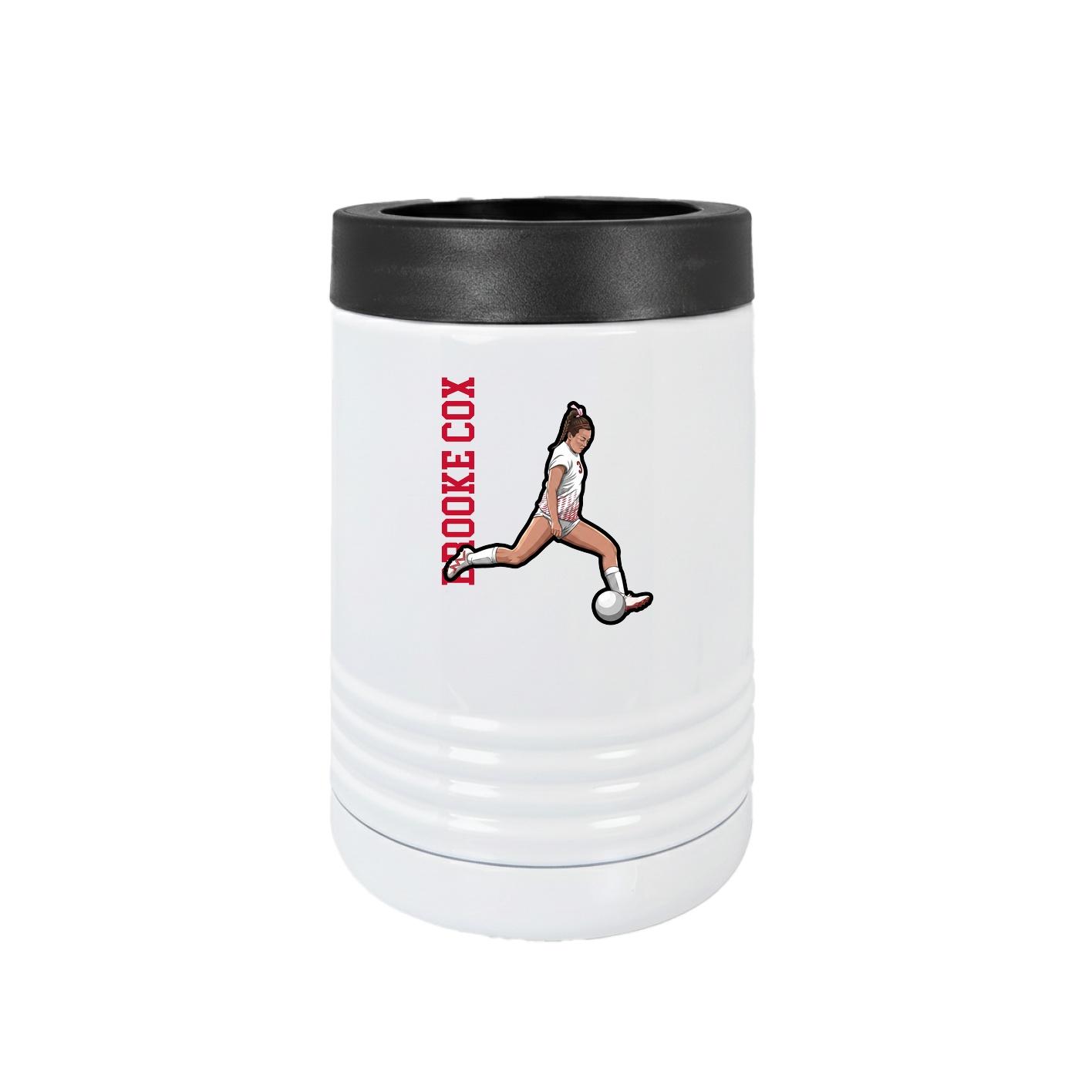 Beverage Holder — Name Vertical in White
