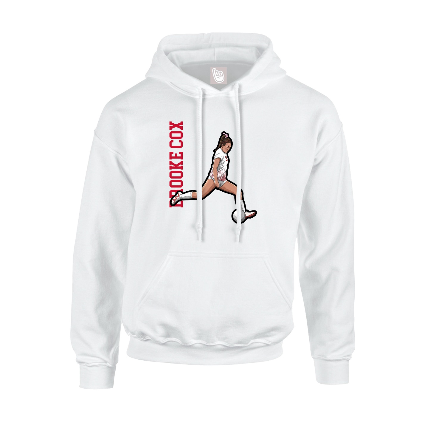 Youth Hoodie — Name Vertical in White