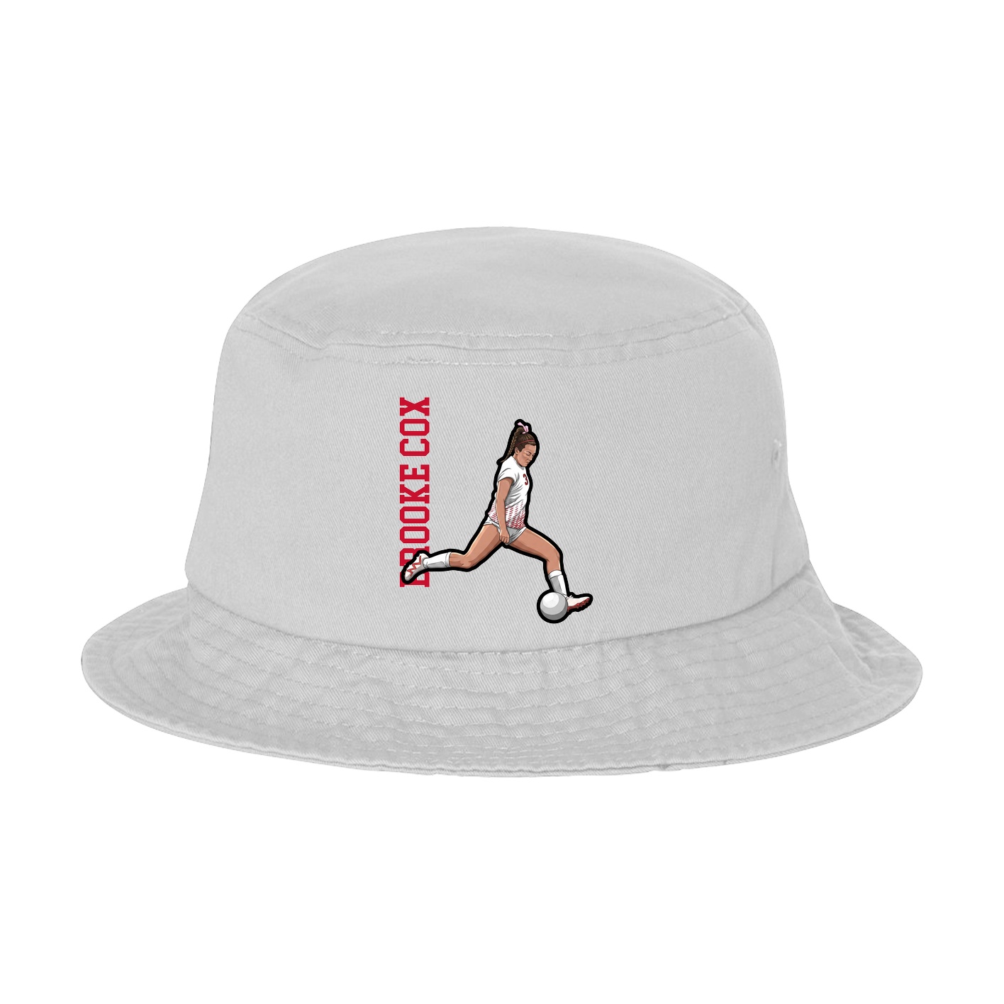 Bucket Cap — Name Vertical in White