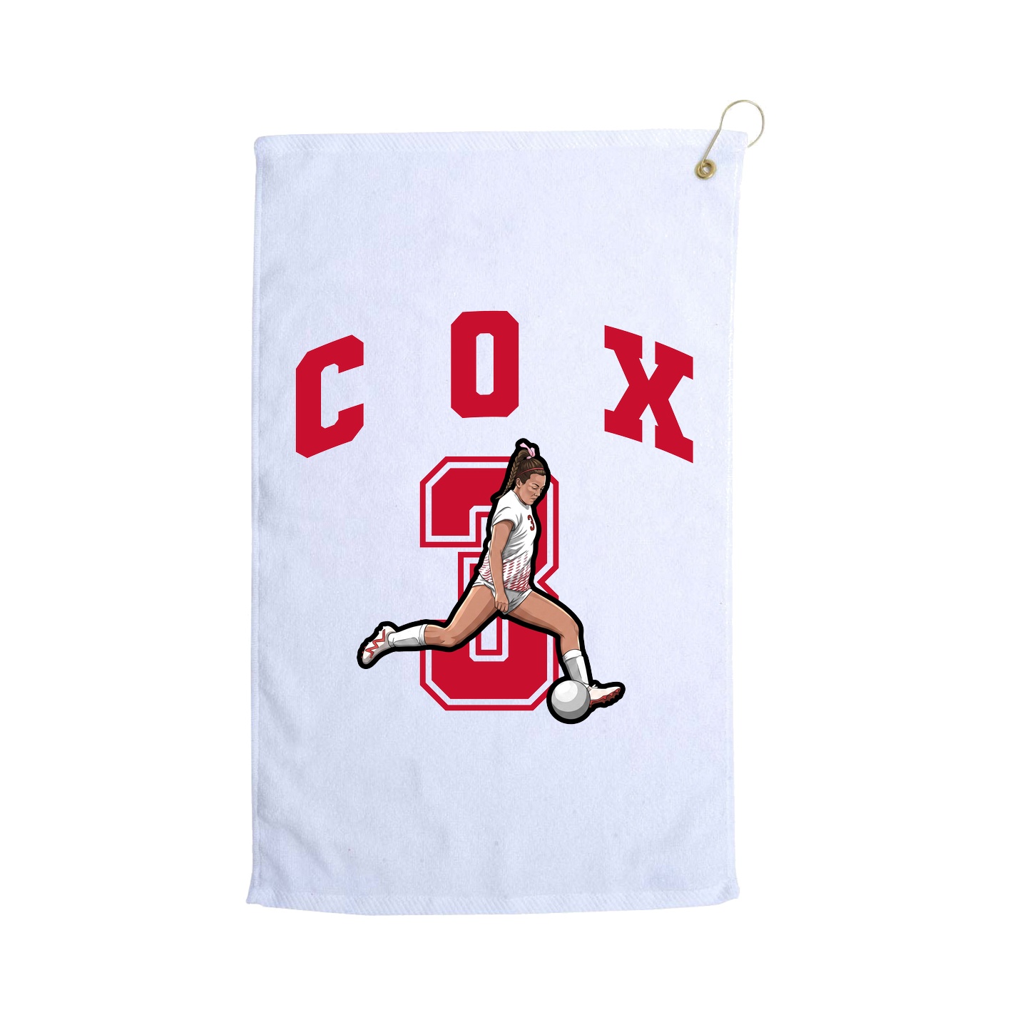Golf Towel — Number in White