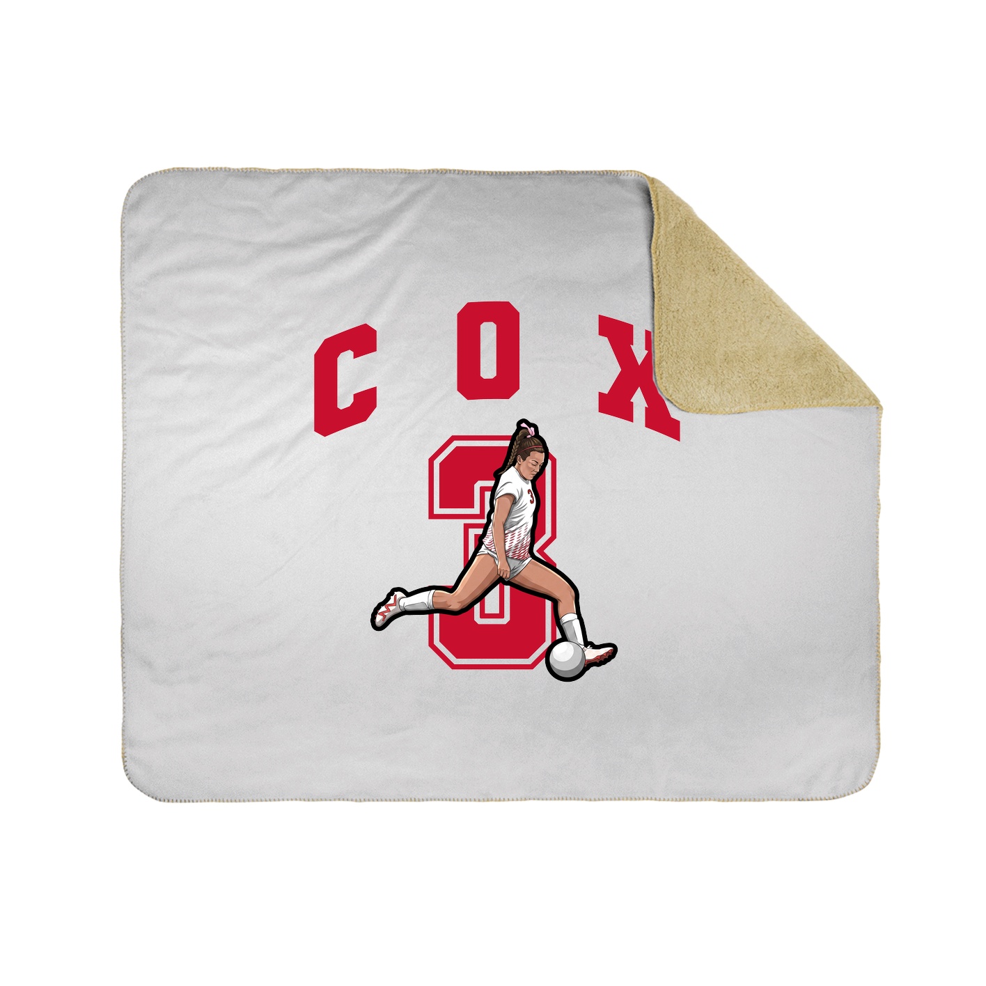 Throw Blanket — Number in White