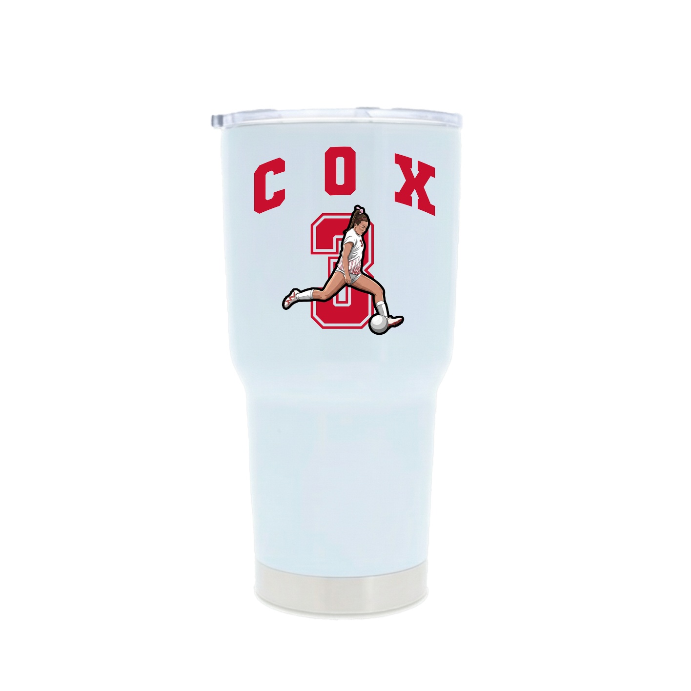 30oz Stainless Steel Tumbler — Number in White
