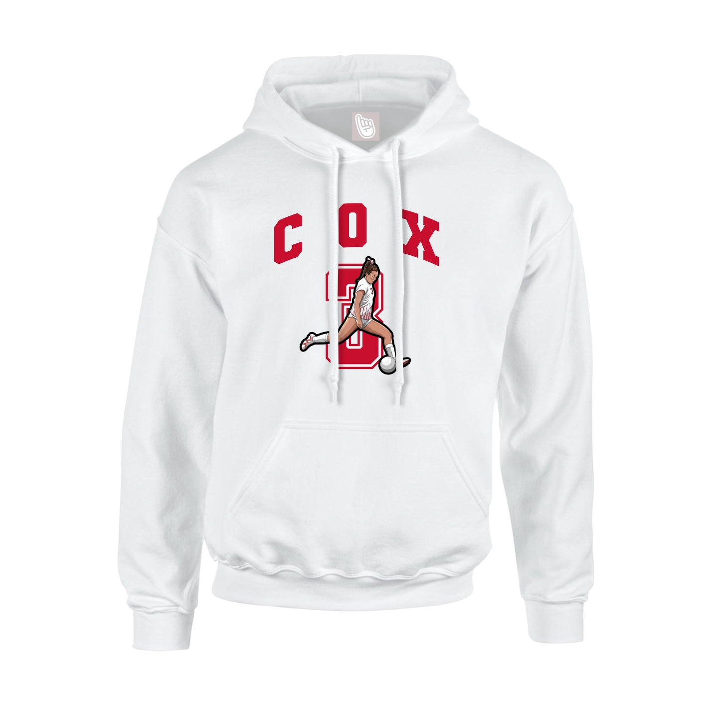 Youth Hoodie — Number in White