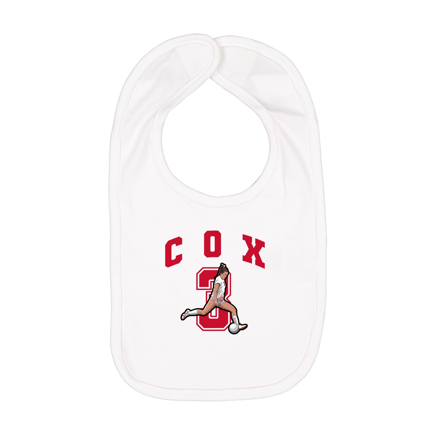 Infant Bib — Number in White