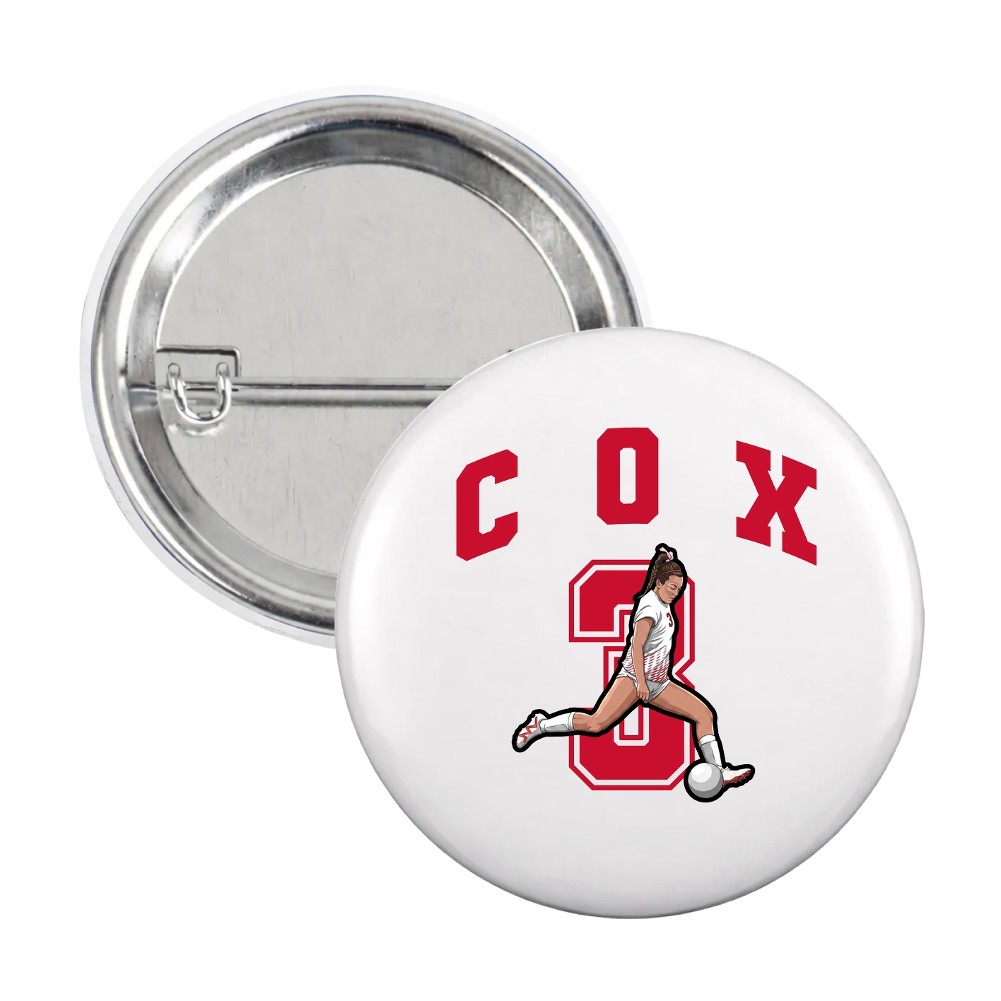 Game Day Button — Number in White