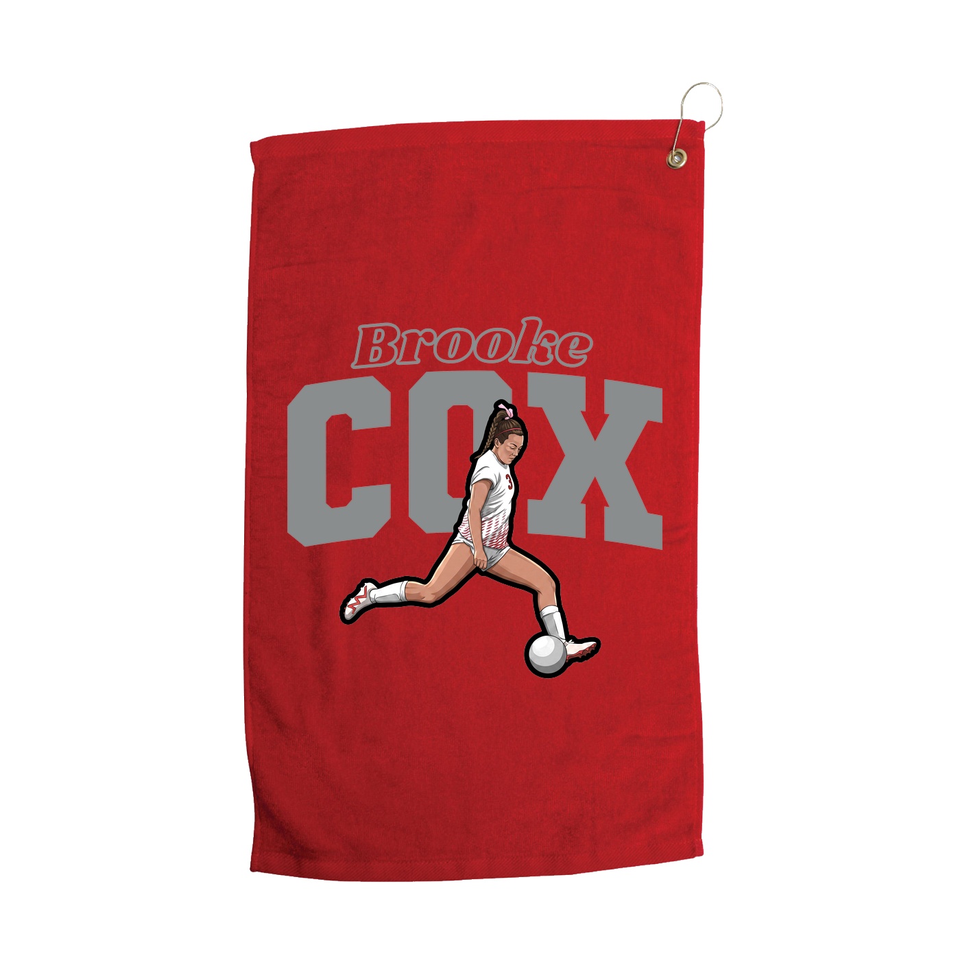 Golf Towel — Name Arch in Red