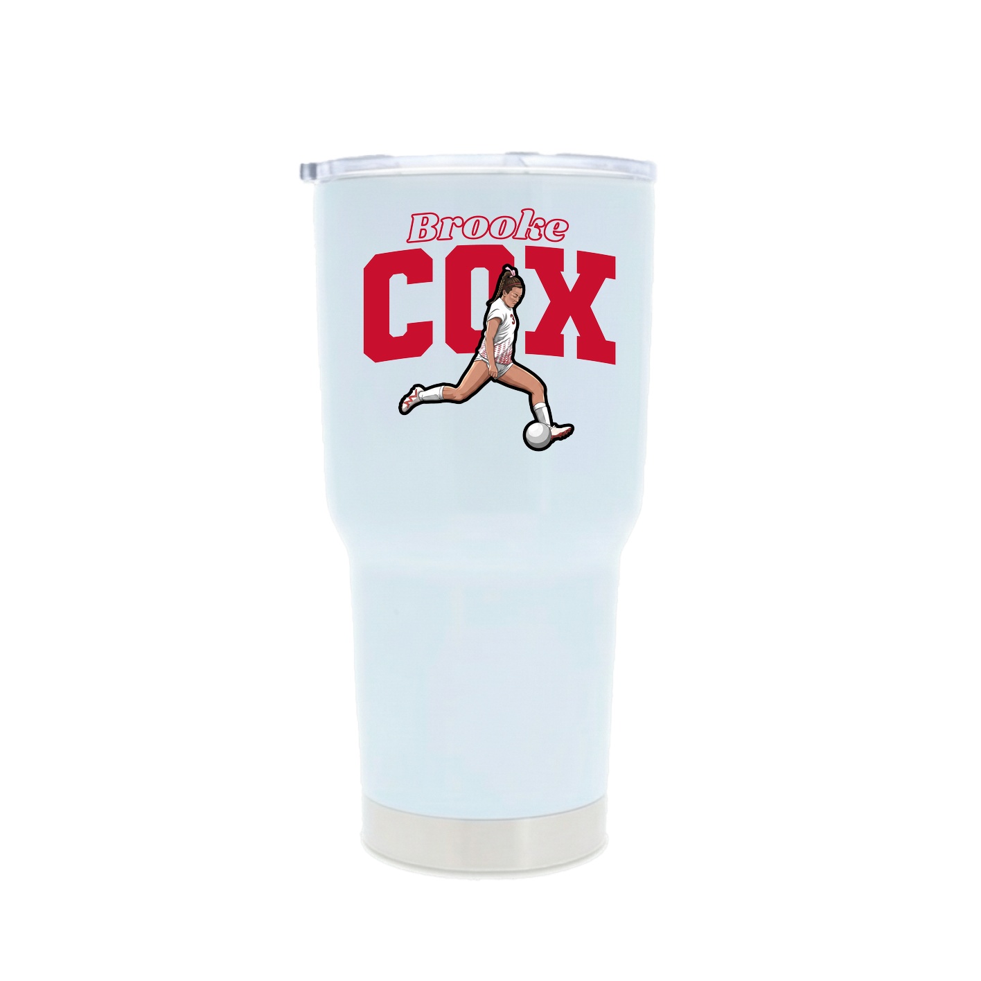 30oz Stainless Steel Tumbler — Name Arch in White