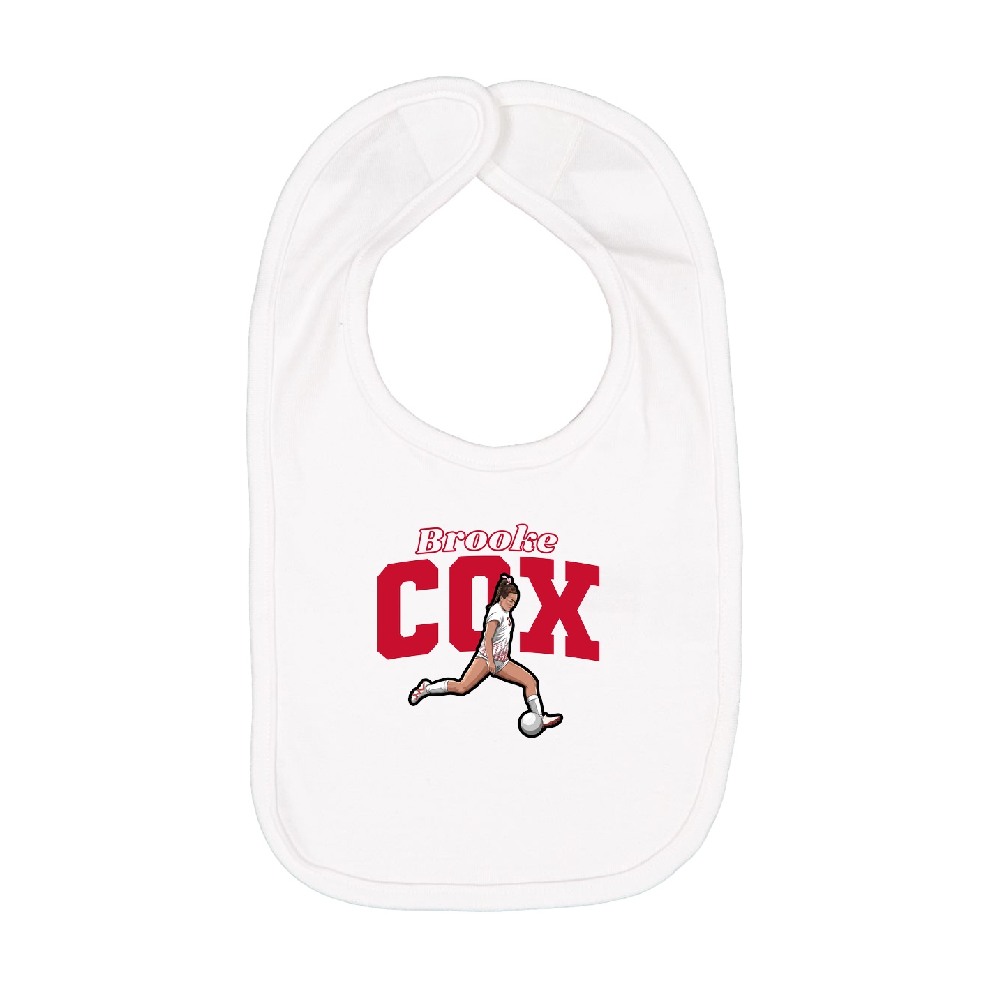 Infant Bib — Name Arch in White