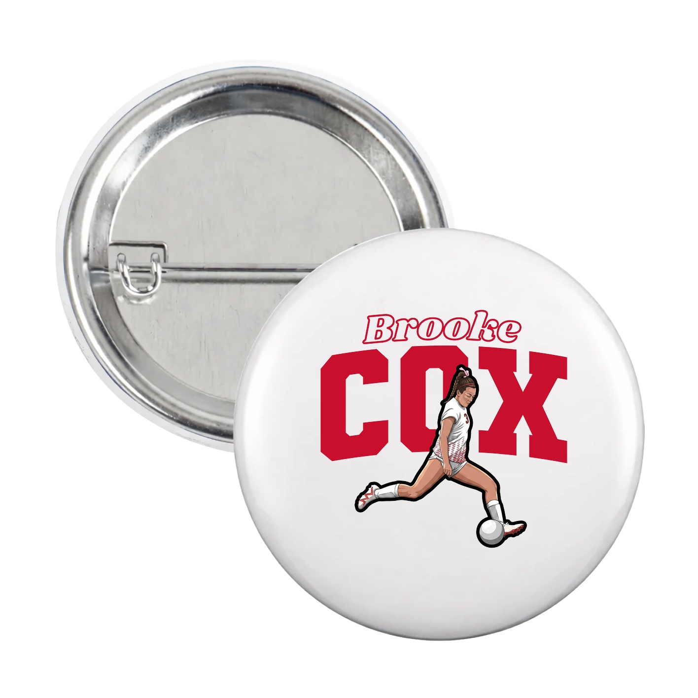 Game Day Button — Name Arch in White