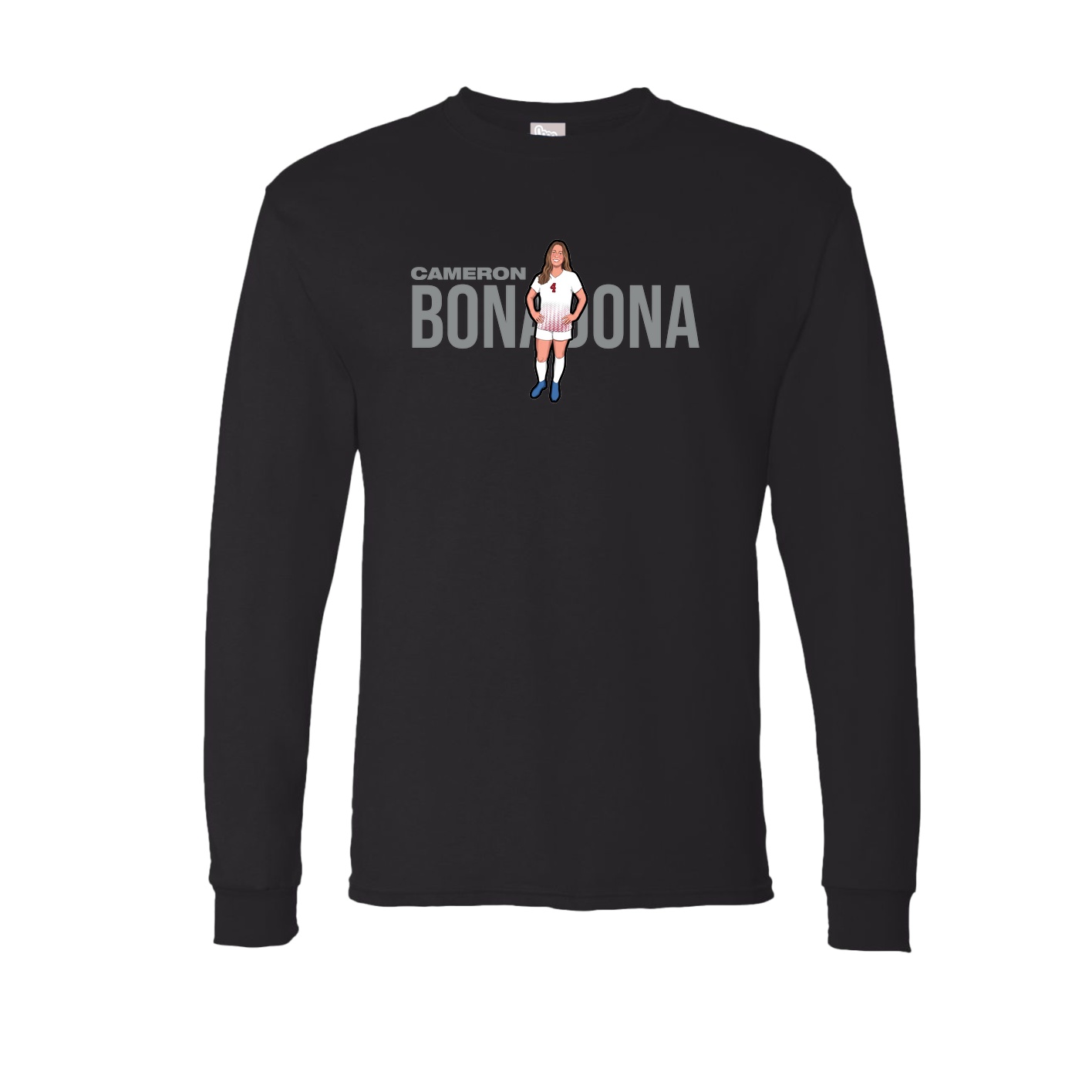 Long Sleeve Tee — Player Name in Black