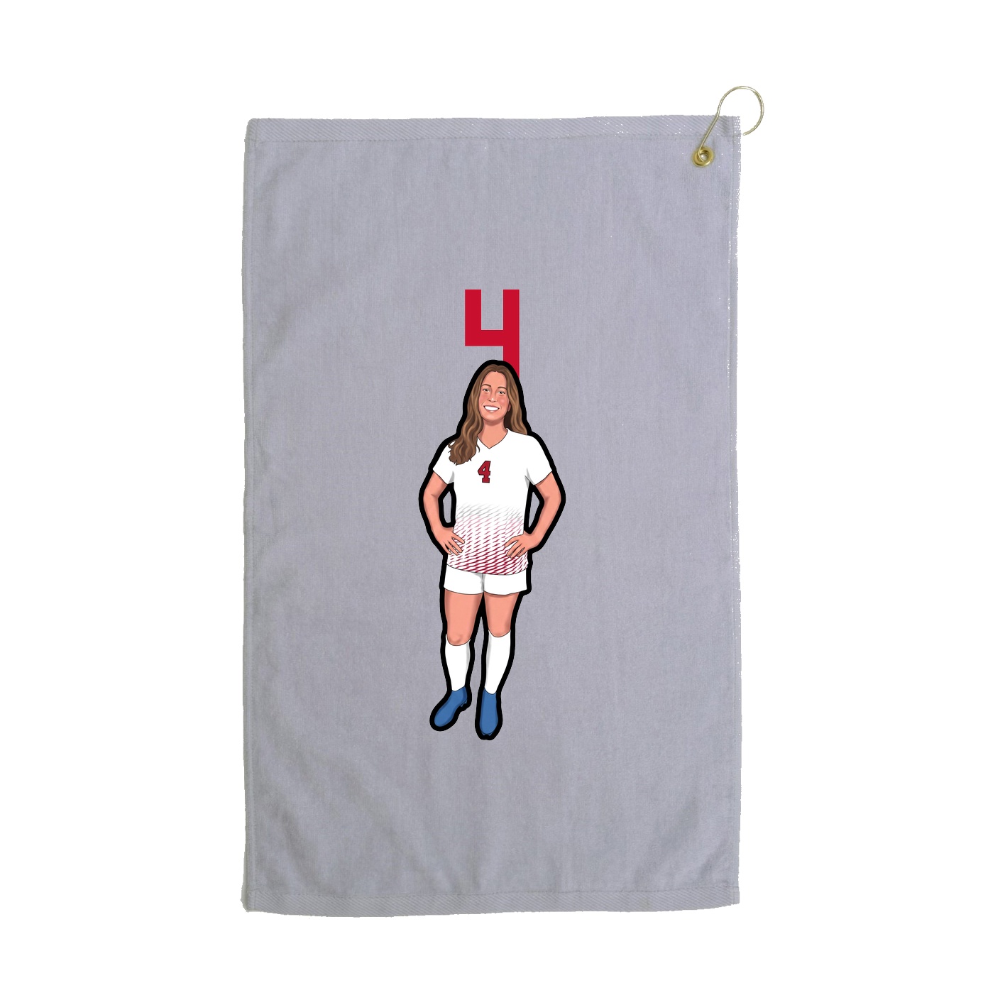 Golf Towel — Number Top in Grey