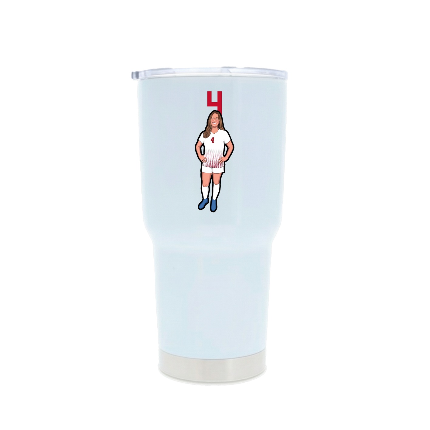 30oz Stainless Steel Tumbler — Number Top in White