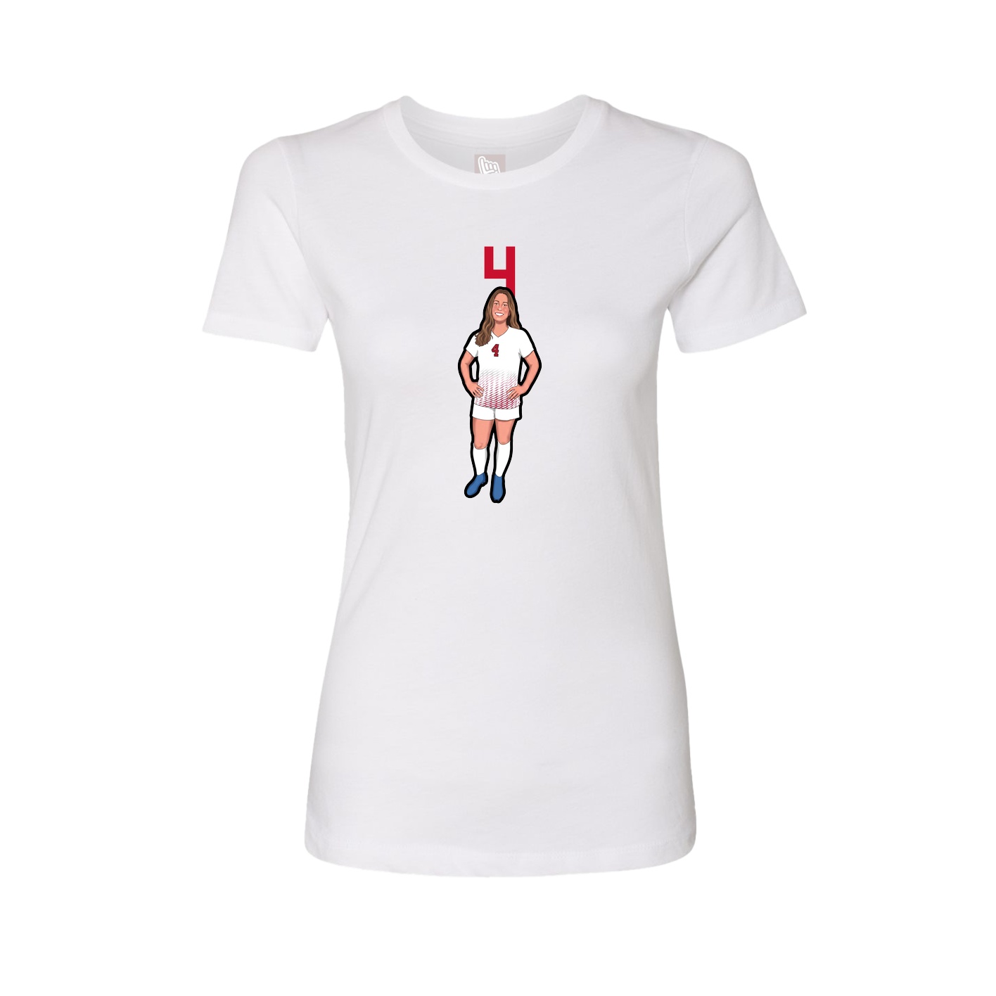 Fitted Women's Tee — Number Top in White