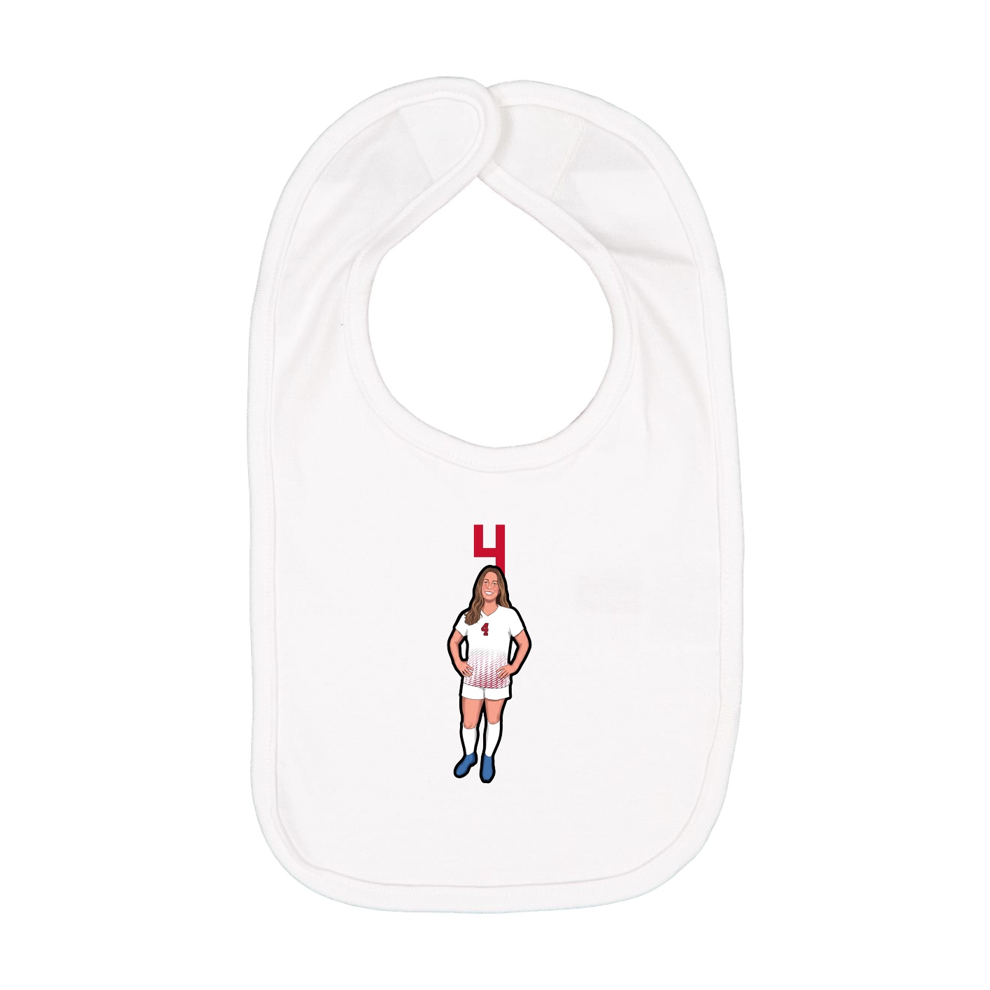 Infant Bib — Number Top in White