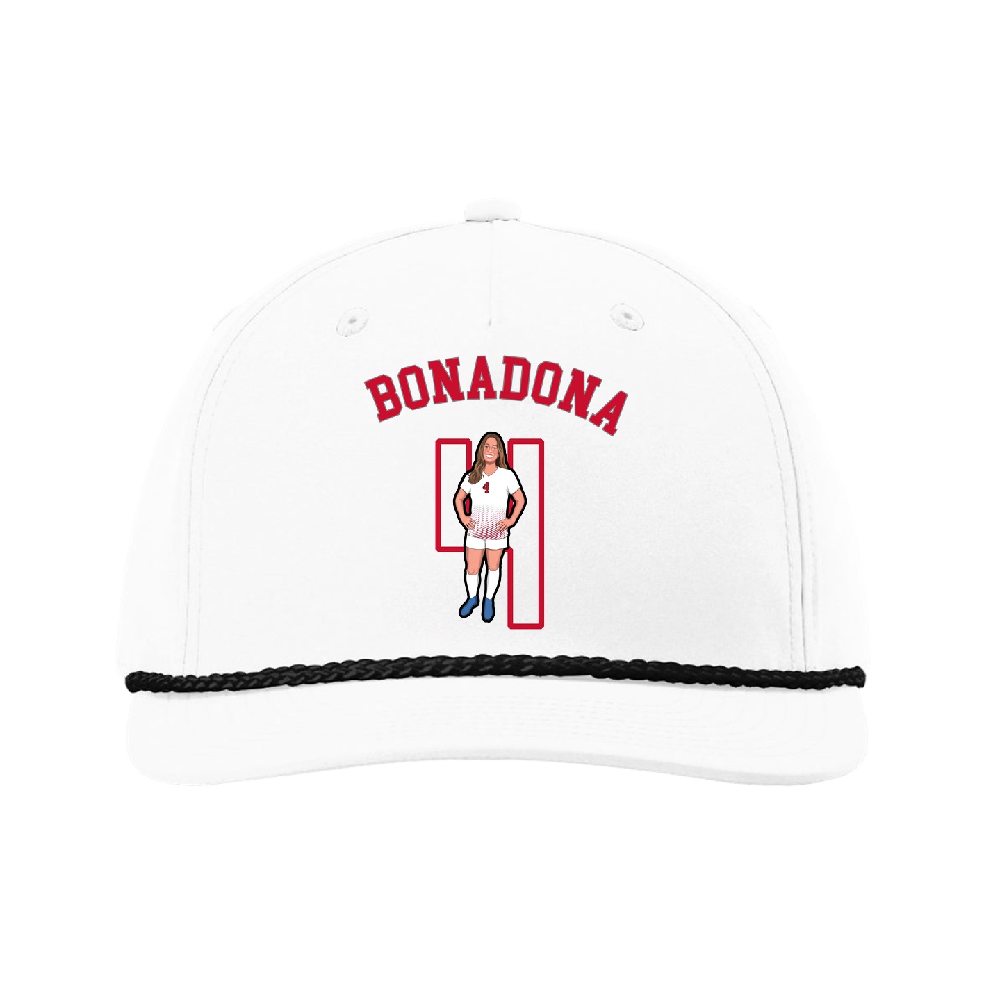 Five-Panel Classic Rope Cap — Shirsey Arch in White