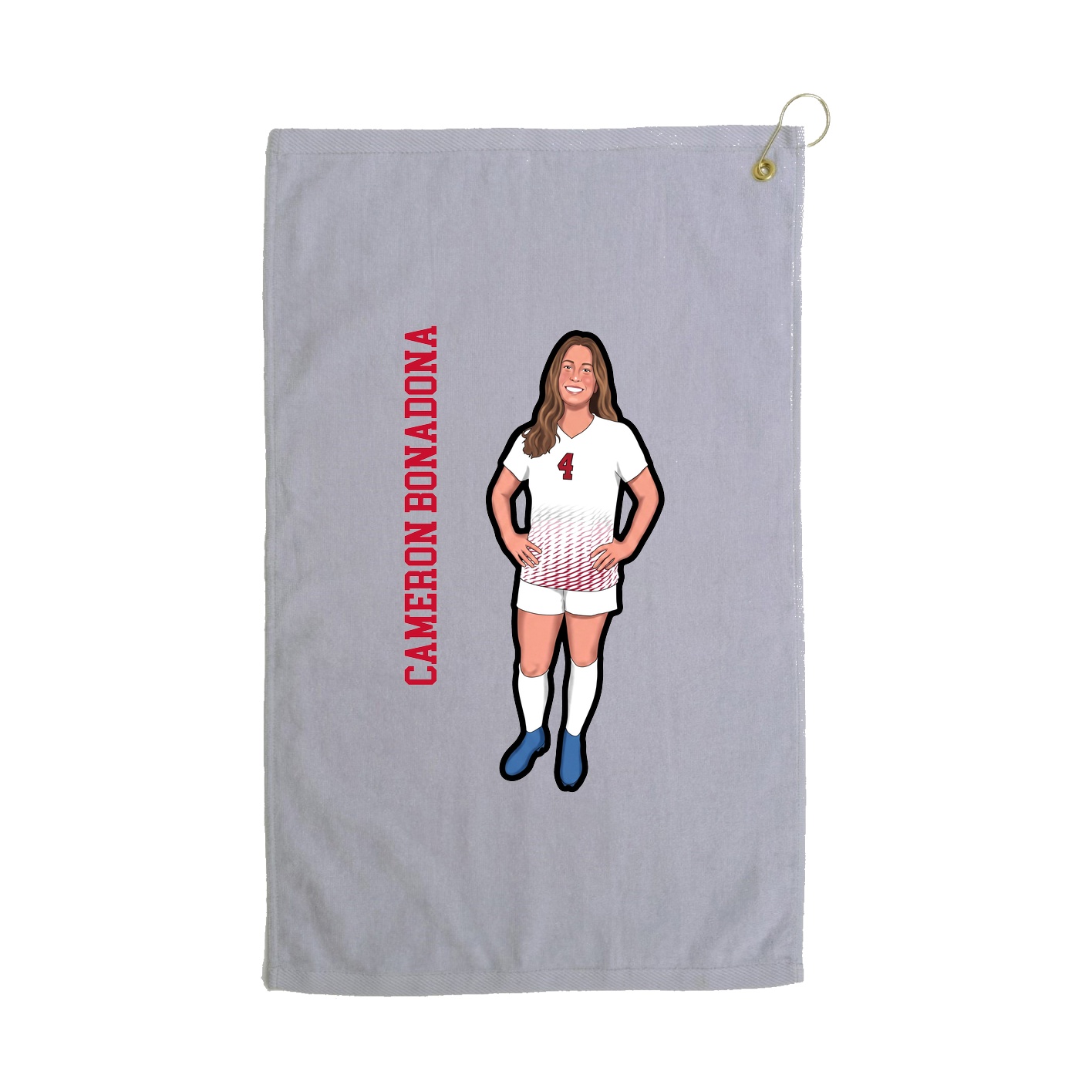 Golf Towel — Name Vertical in Grey