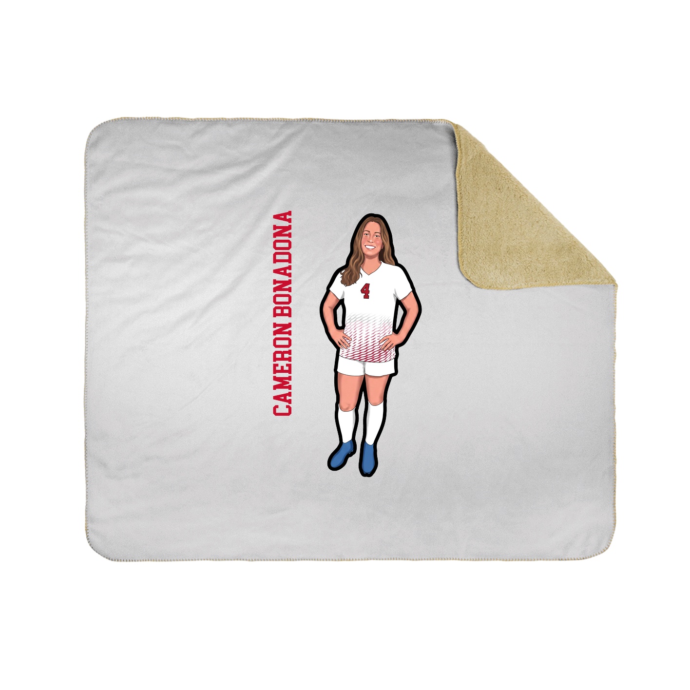 Throw Blanket — Name Vertical in White