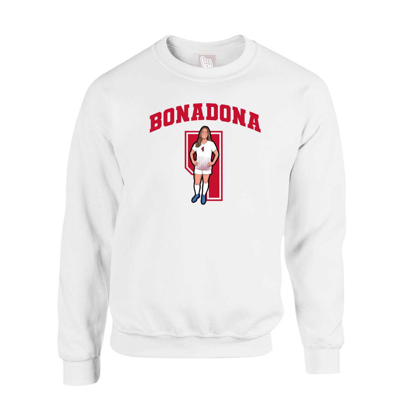 Fleece Crew — Number in White