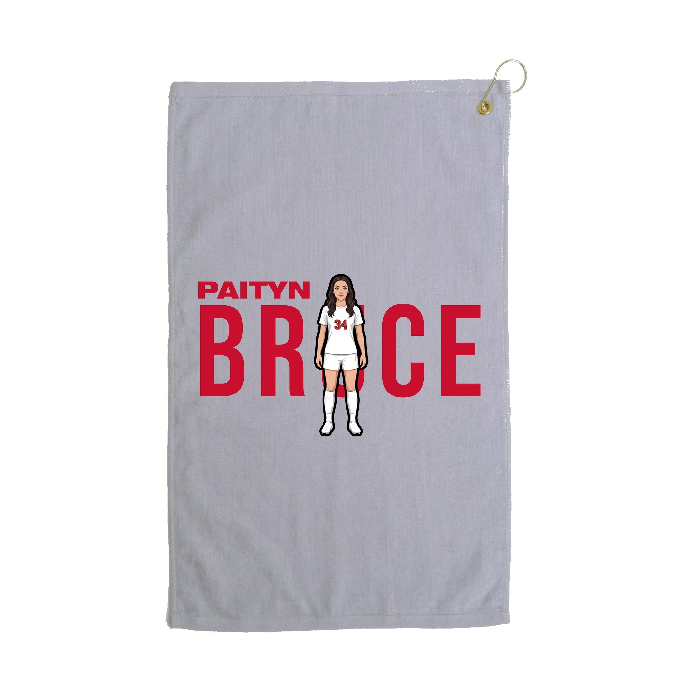 Golf Towel — Player Name in Grey