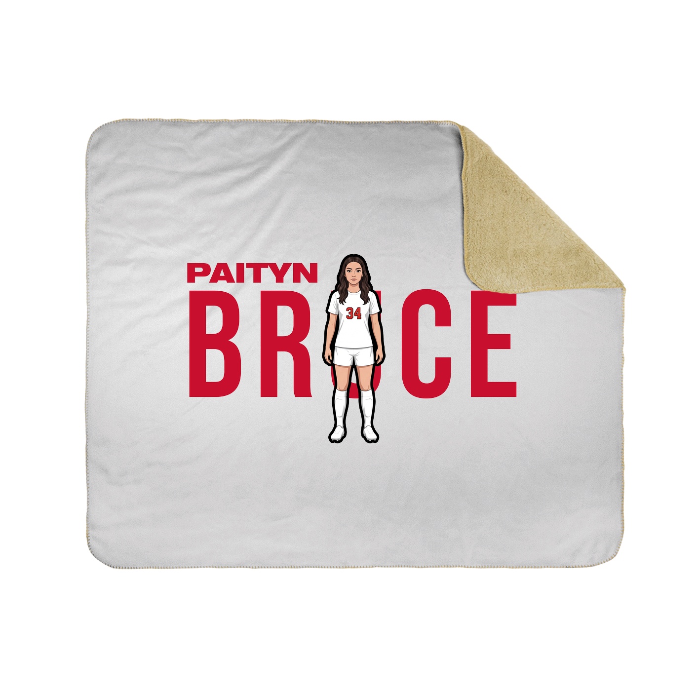 Throw Blanket — Player Name in White