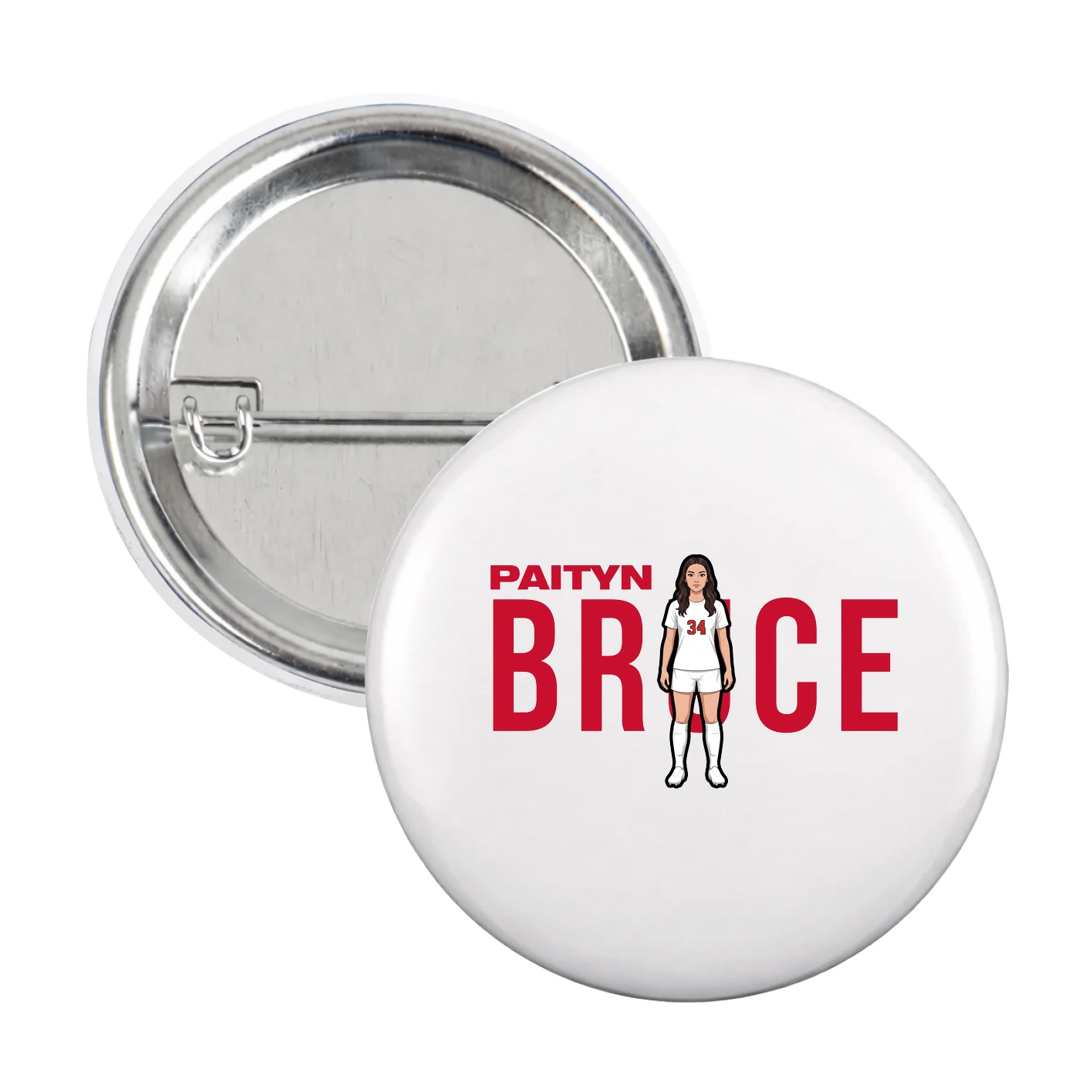 Game Day Button — Player Name in White