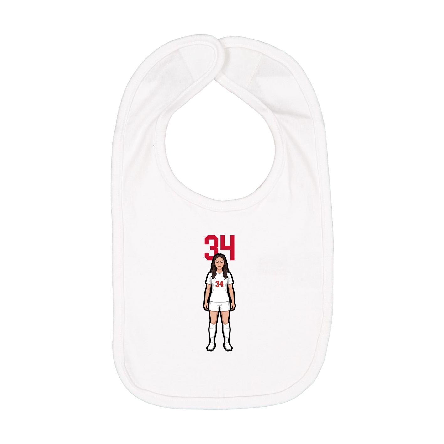 Infant Bib — Number Top in White