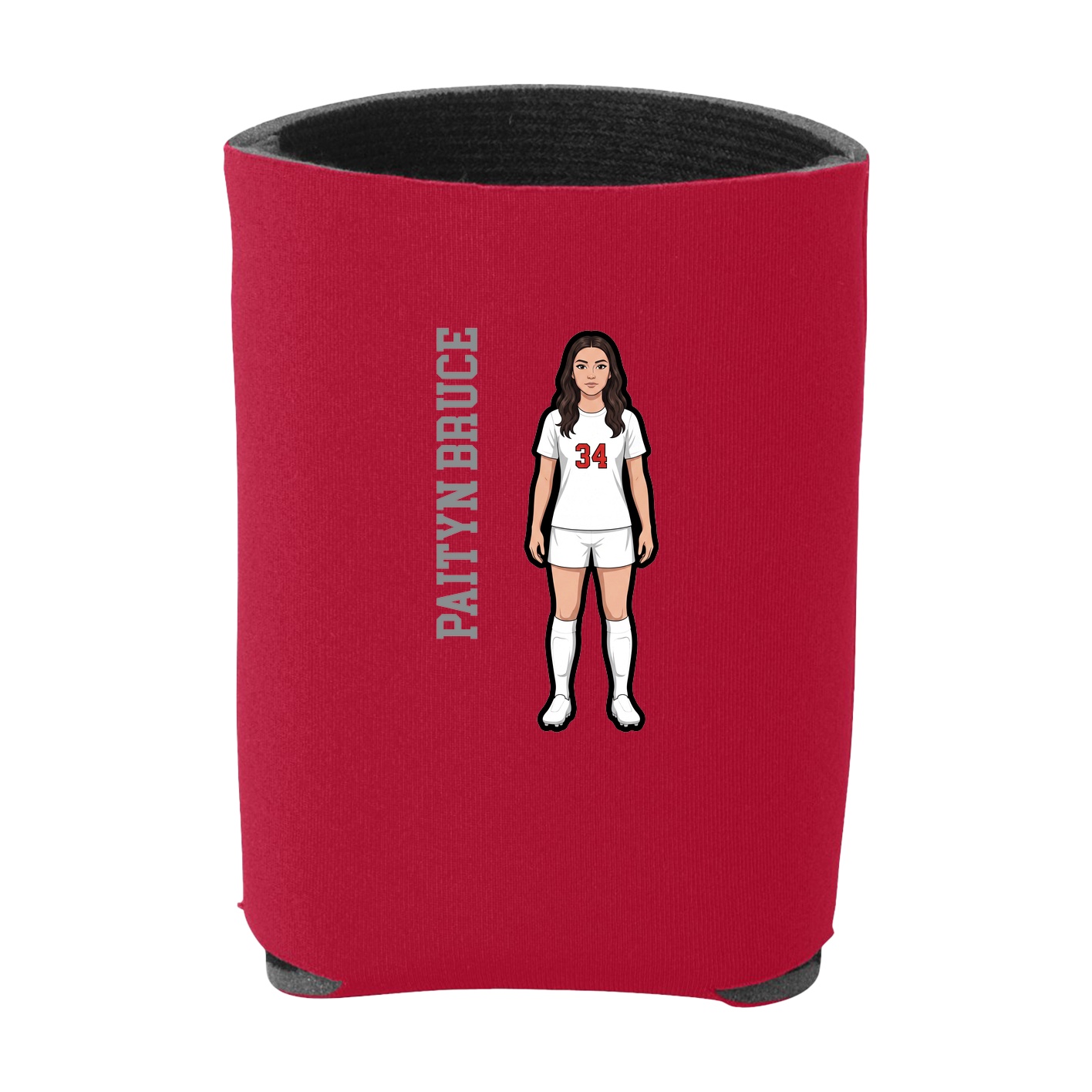 Can Holder — Name Vertical in Red