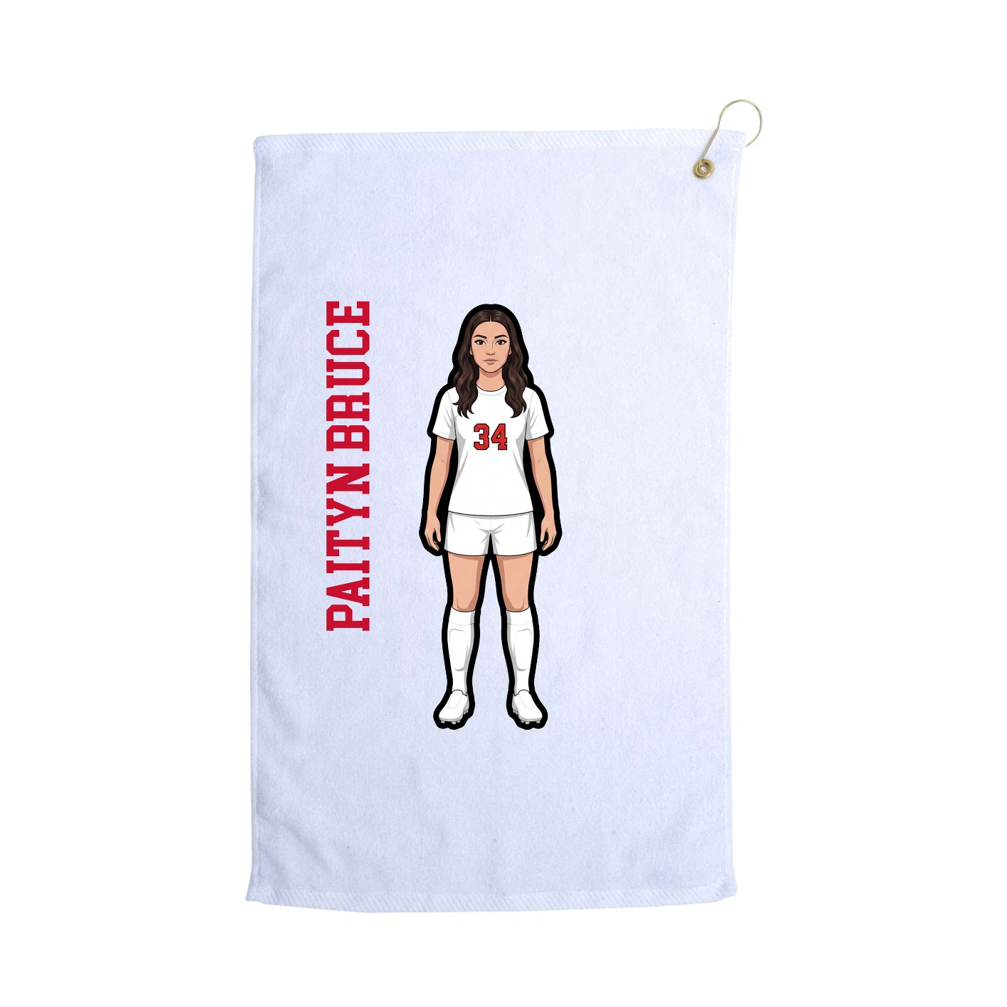 Golf Towel — Name Vertical in White