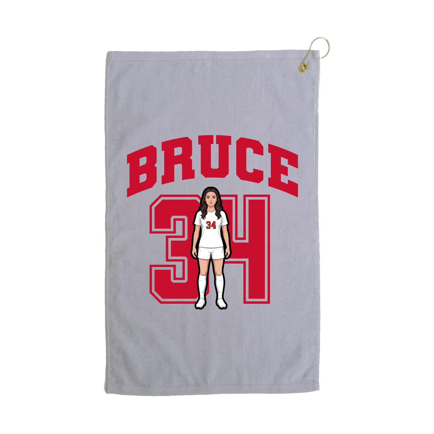 Golf Towel — Number in Grey
