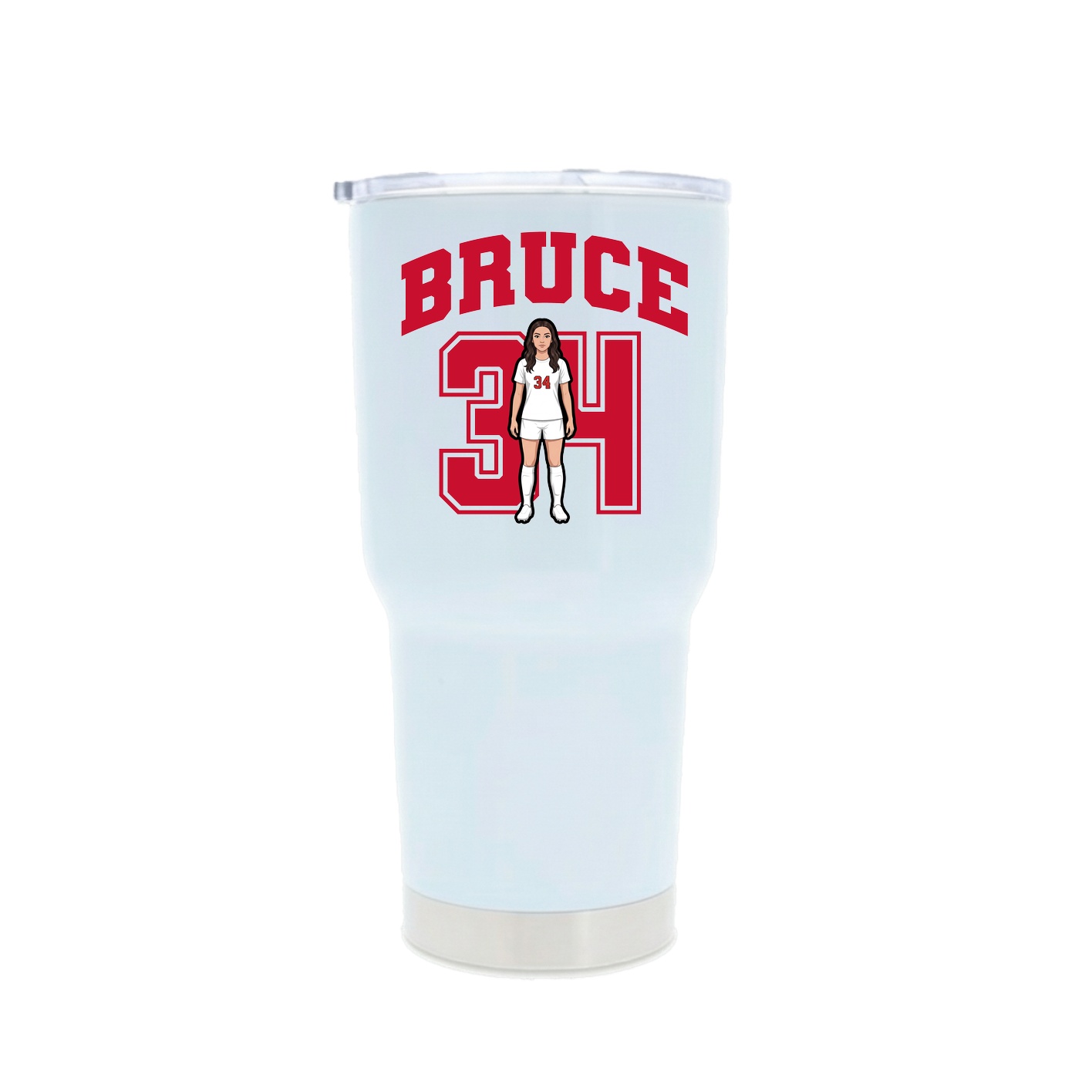 30oz Stainless Steel Tumbler — Number in White