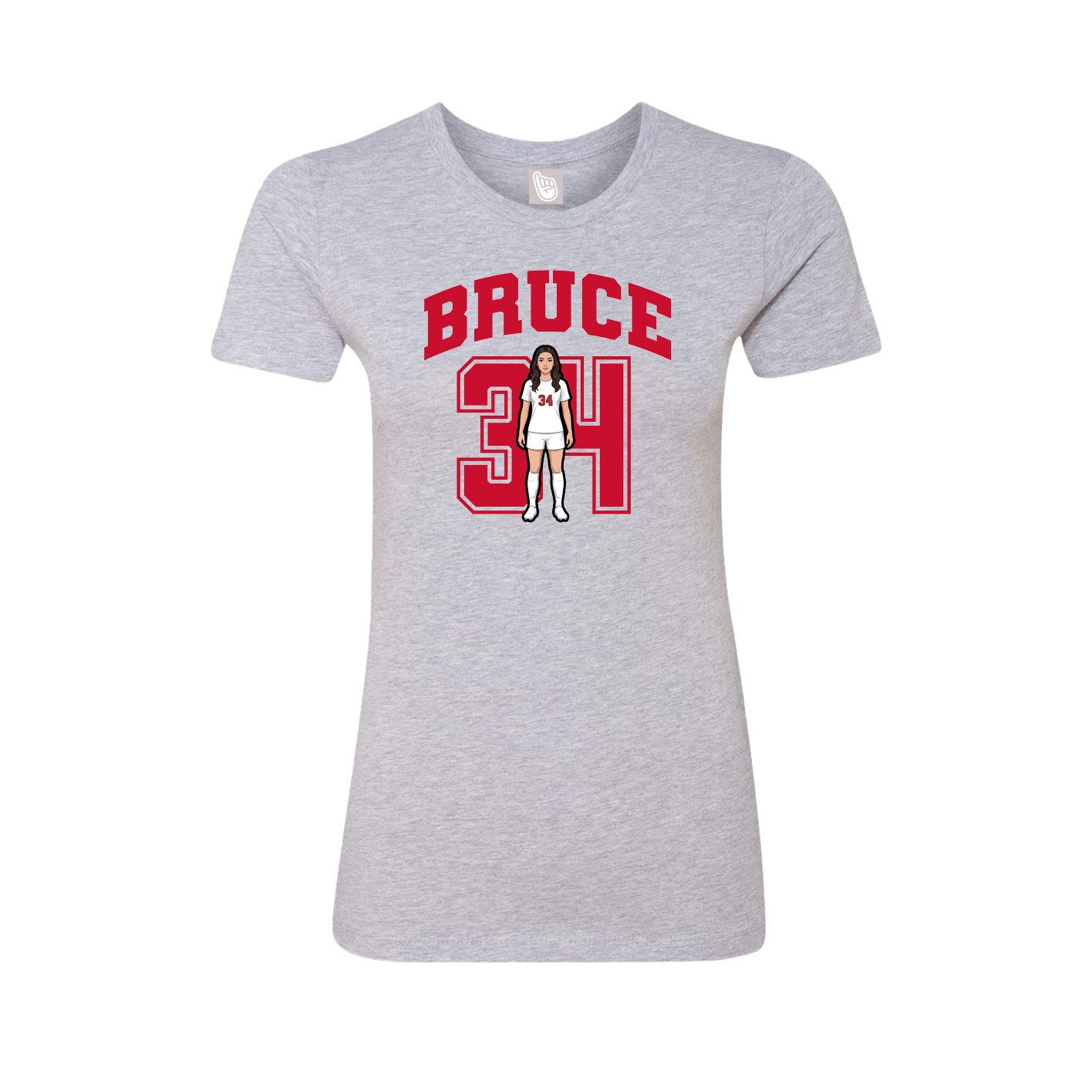 Fitted Women's Tee — Number in Grey