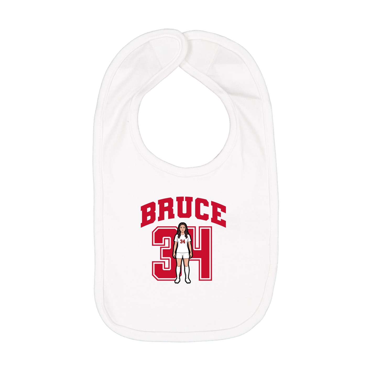 Infant Bib — Number in White