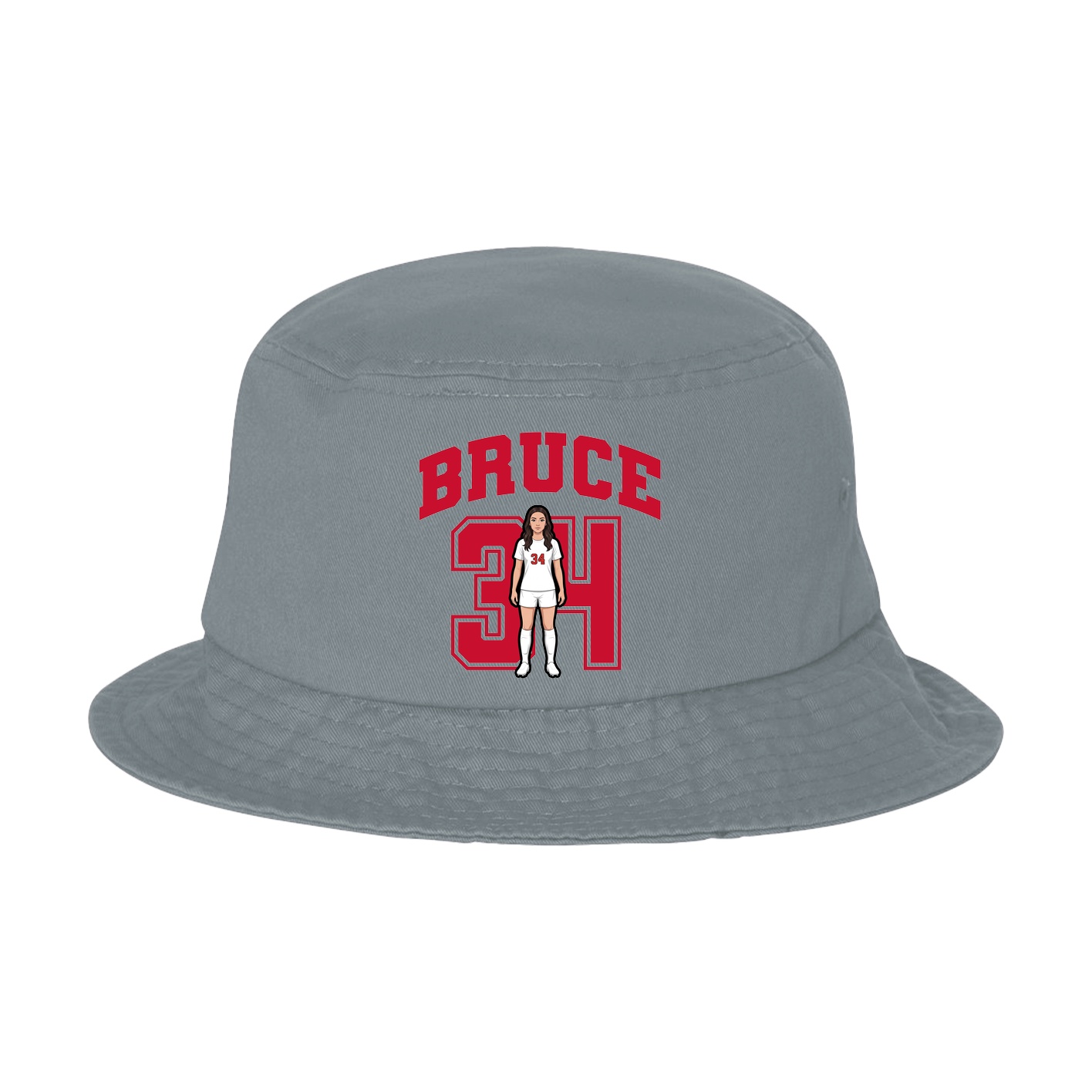 Bucket Cap — Number in Grey