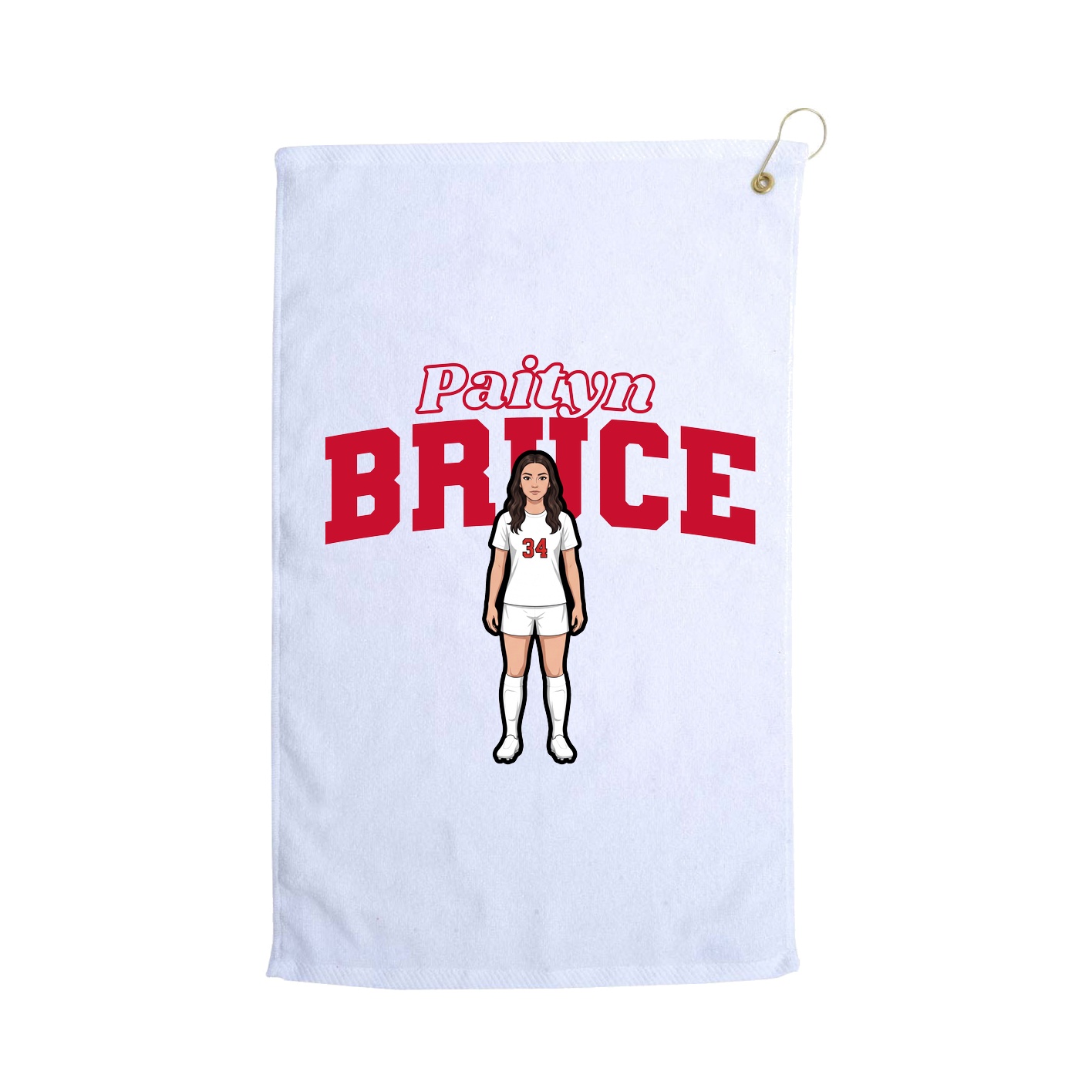 Golf Towel — Name Arch in White