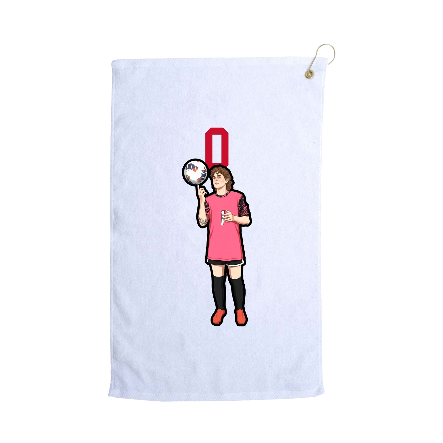 Golf Towel — Number Top in White